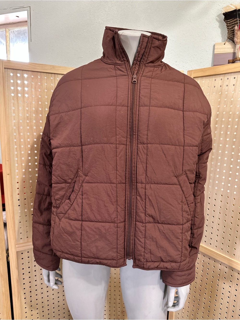 Women’s Quilted Brown Jacket - Lightweight Puffer Coat